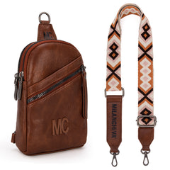 MC-3352  Milan Chiva  Sling Bag/Crossbody/Chest Bag - Light Brown