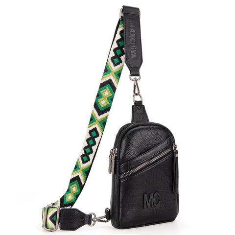MC-3352  Milan Chiva  Sling Bag/Crossbody/Chest Bag -Black