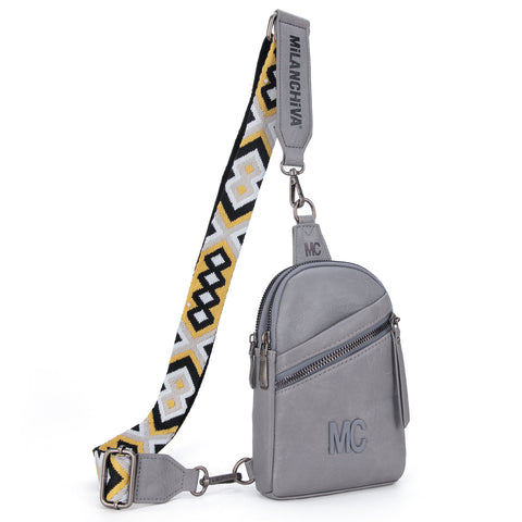 MC-3352  Milan Chiva  Sling Bag/Crossbody/Chest Bag -Light Grey