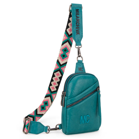 MC-3352  Milan Chiva  Sling Bag/Crossbody/Chest Bag -Turquoise
