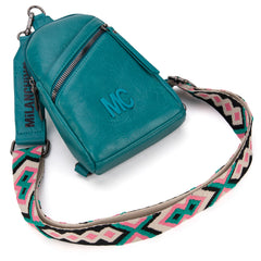 MC-3352  Milan Chiva  Sling Bag/Crossbody/Chest Bag -Turquoise