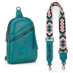 MC-3352  Milan Chiva  Sling Bag/Crossbody/Chest Bag -Turquoise