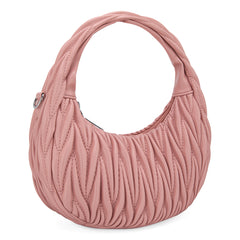 MC-426   Milan Chiva Ruched Crescent/Hobo Bag/Crossbody Bag - Pink