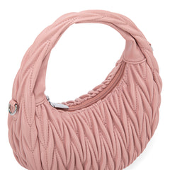MC-426   Milan Chiva Ruched Crescent/Hobo Bag/Crossbody Bag - Pink