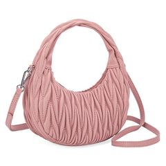 MC-426   Milan Chiva Ruched Crescent/Hobo Bag/Crossbody Bag - Pink