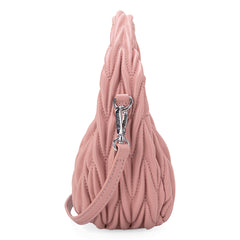 MC-426   Milan Chiva Ruched Crescent/Hobo Bag/Crossbody Bag - Pink