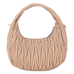 MC-426   Milan Chiva Ruched Crescent/Hobo Bag/Crossbody Bag - Tan