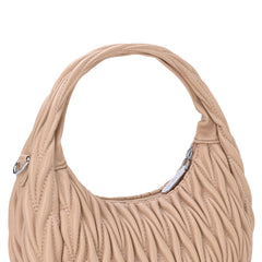 MC-426   Milan Chiva Ruched Crescent/Hobo Bag/Crossbody Bag - Tan
