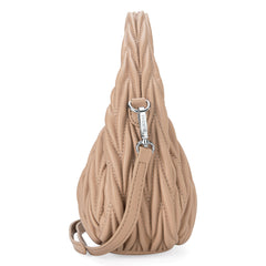 MC-426   Milan Chiva Ruched Crescent/Hobo Bag/Crossbody Bag - Tan
