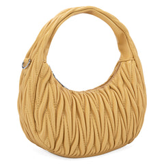 MC-426   Milan Chiva Ruched Crescent/Hobo Bag/Crossbody Bag - Yellow