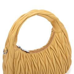 MC-426   Milan Chiva Ruched Crescent/Hobo Bag/Crossbody Bag - Yellow