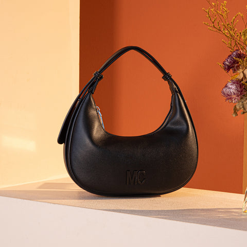 MC-427    Milan Chiva Crescent Bag/Shoulder Bag - Black