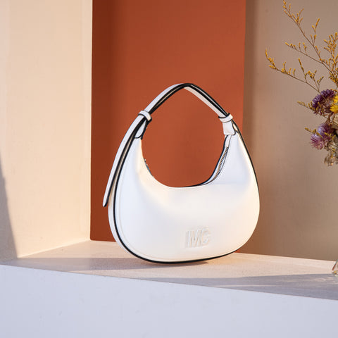 MC- 427   Milan Chiva Crescent Bag/Shoulder Bag - Off-White