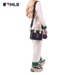 MLB-BR103 MLB Boston Red Sox Team Tote/Crossbody with Baseball Coin Pouch