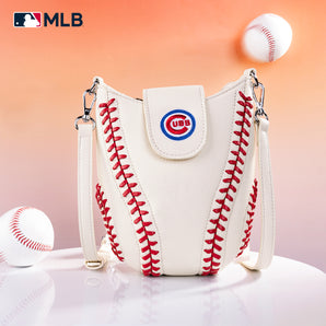 MLB-CU105 MLB Chicago Cubs Team Baseball Stitch Crossbody - Beige