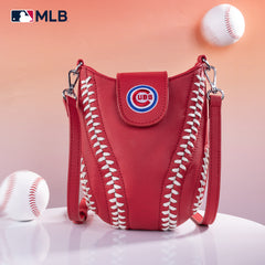 MLB-CU105   MLB Chicago Cubs Team Baseball Stitch Crossbody -Red