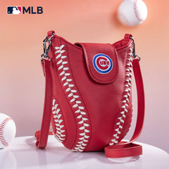 MLB-CU105   MLB Chicago Cubs Team Baseball Stitch Crossbody -Red