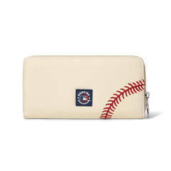 MLB-LA112  MLB Los Angeles Dodgers Zip Wallet Baseball Stitch Detail