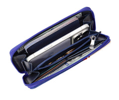 MLB-LA112  MLB Los Angeles Dodgers Zip Wallet Baseball Stitch Detail