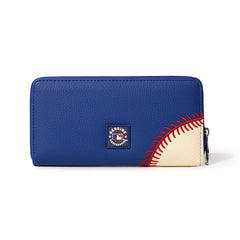 MLB-LA112  MLB Los Angeles Dodgers Zip Wallet Baseball Stitch Detail