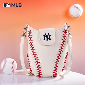 MLB-HB-NY-105 MLB New York Yankees Team Baseball Stitch Crossbody - Beige