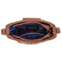 MLB-NY105   MLB New York Yankees Team  Baseball Stitch Crossbody -Brown