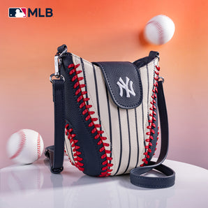 MLB-NY105 MLB New York Yankees Team Baseball Stitch Crossbody - Stripe