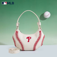 MLB-PP101  MLB Philadelphia Phillies Team Whipstitch Hobo Bag/Shoulder Bag