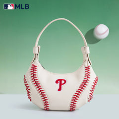 MLB-PP101  MLB Philadelphia Phillies Team Whipstitch Hobo Bag/Shoulder Bag