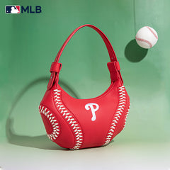 MLB-PP101  MLB Philadelphia Phillies Team Whipstitch Hobo Bag/Shoulder Bag