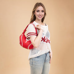 MLB-PP101  MLB Philadelphia Phillies Team Whipstitch Hobo Bag/Shoulder Bag