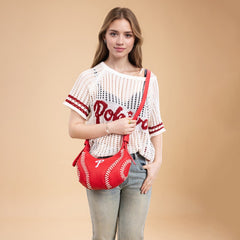 MLB-PP101  MLB Philadelphia Phillies Team Whipstitch Hobo Bag/Shoulder Bag
