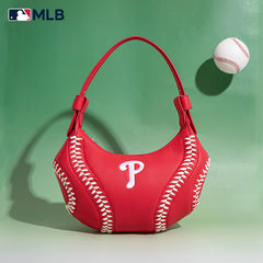MLB-PP101  MLB Philadelphia Phillies Team Whipstitch Hobo Bag/Shoulder Bag