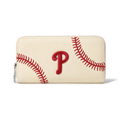 MLB-PP112   MLB Philadelphia Phillies Zip Wallet Baseball Stitch Detail