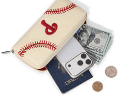 MLB-PP112   MLB Philadelphia Phillies Zip Wallet Baseball Stitch Detail