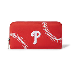 MLB-PP112   MLB Philadelphia Phillies Zip Wallet Baseball Stitch Detail