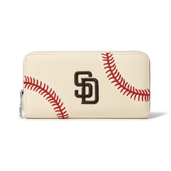 MLB-SD112   MLB San Diego Padres Zip Wallet Baseball Stitch Detail