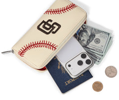MLB-SD112   MLB San Diego Padres Zip Wallet Baseball Stitch Detail