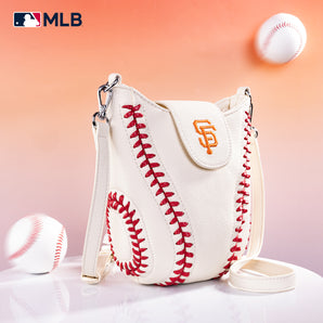 MLB-SF105 MLB San Francisco Giants Team Baseball Stitch Crossbody - Beige