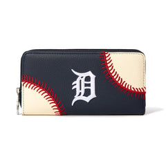 MLB-TG112   MLB Detroit Tigers Zip Wallet Baseball Stitch Detail