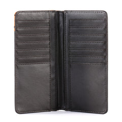 MW-607  Embossed Vintage Floral  Men's Bifold Long PU Leather Wallet