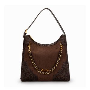 MW-HB-1384-918-CF Montana West Tooled Hobo Bag - Coffee