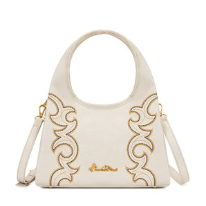 MW-HB-1387-918-BG Montana West Western Embroidery Hobo/Crossbody Bag - Beige