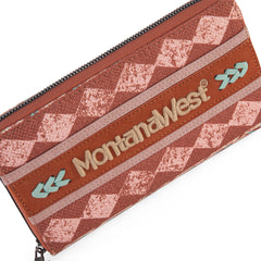 MW01-W006  Montana West Boho Ethnic Art Print Wallet - Brown