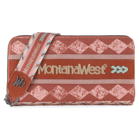 MW01-W006  Montana West Boho Ethnic Art Print Wallet - Brown