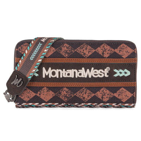 MW01-W006  Montana West Boho Ethnic Art Print Wallet - Coffee
