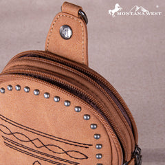 MW1124-210  Montana West Embroidered Boot Stitch  Sling Bag