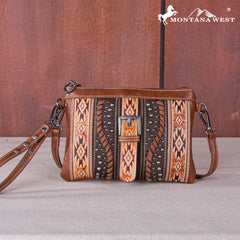 MW1134-181 Montana West Aztec Buckle Collection Clutch/Crossbody