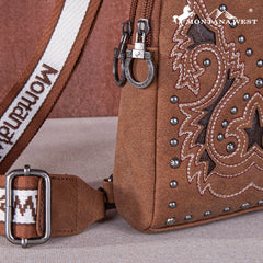 MW1137-210  Montana West Embroidered Cut-out Boot Scroll Sling Bag