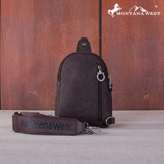 MW1137-210  Montana West Embroidered Cut-out Boot Scroll Sling Bag